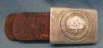 German WWII RAD Enlisted Buckle & Leather Tab, OLC Mfg, …