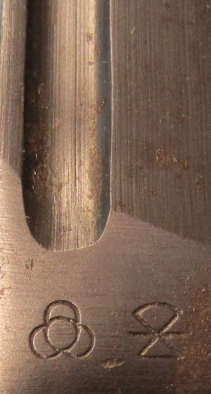  Japanese WWII Type 30 Bayonet Hikari Seki Nagoya Hourglass Mfg, With Frog — image 3