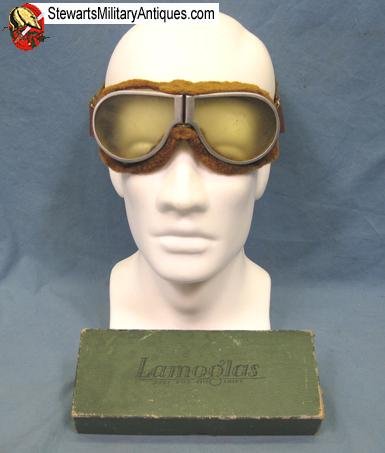  US 1930s Lamoglas Flying Goggles & Case — image 4