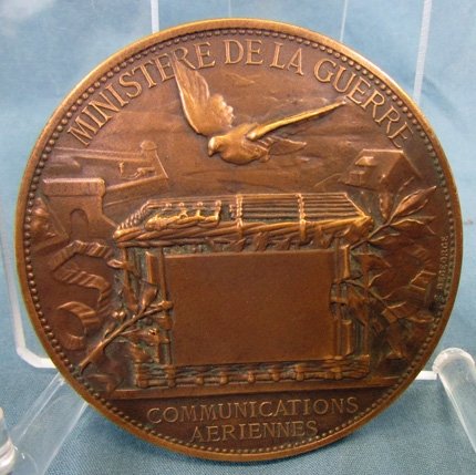  French, Franco-Prussian War Bronze Medal, Pigeon Messengers — image 4