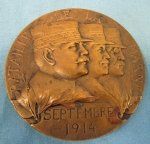 French WWI Table Medal, Battle of the Marne, September 1914