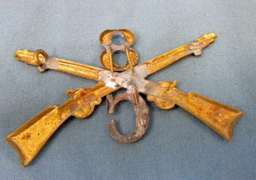  US Indian Wars M1874 Infantry Hat Insignia, 8th Infantry, C Company — image 3
