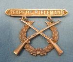 US Pre WWI, 1903 Pattern Expert Rifleman Badge, Crossed Krags, …