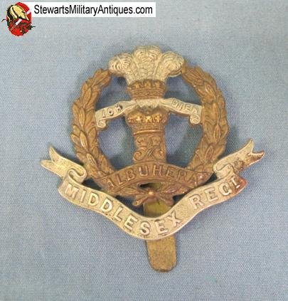  British WWII Regimental Cap Badge, Middlesex Rgt — image 2