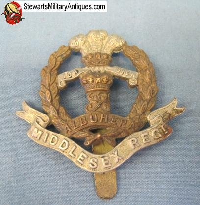  British WWII Regimental Cap Badge, Middlesex Rgt — image 3