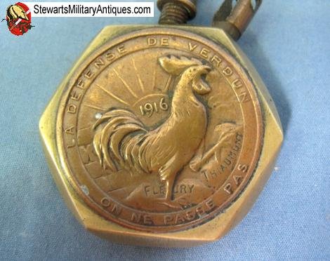  French WWI Trench Art Cigarette Lighter, Verdun 1916 — image 2