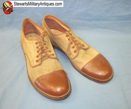  British Canadian WWII Canvas & Leather Shoes, Size 11 — image 2