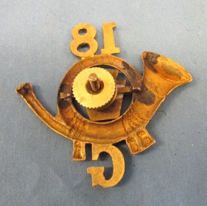  US Spanish American War, PA National Guard Field Musician Cap Badge, 18 Rgt, Company G — image 3