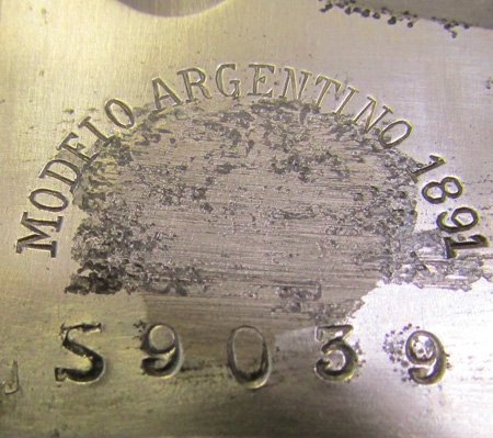  Argentine M1891 Mauser Bayonet, Aluminum Grip, Weyersberg Mfg, Matching — image 5