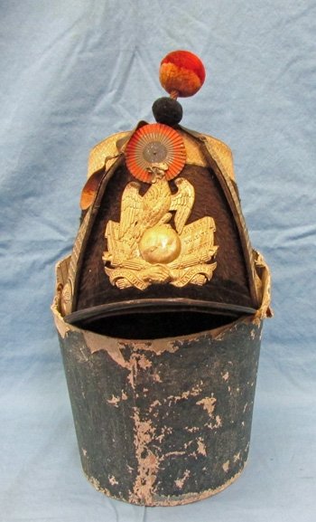  French Ca 1850 Field Grade Officer, Garde Nationale Shako & Box — image 2