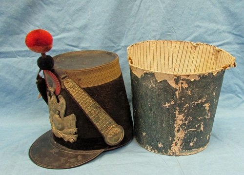  French Ca 1850 Field Grade Officer, Garde Nationale Shako & Box — image 5