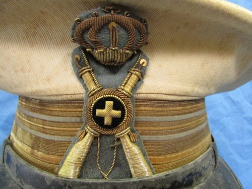  Italian WWII White Topped Infantry Officers Visor Hat, Rank Lt.Colonel — image 4