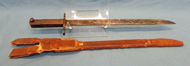  Japanese WWII Type 30 Bayonet, Rubberized Canvas Scabbard & Integral Frog — image 4