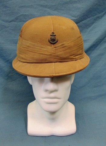  Japanese WWII, Captured British Pattern Sun Helmet, IJN Navy Anchor — image 2