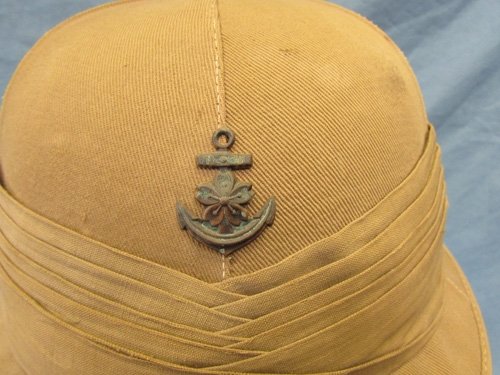  Japanese WWII, Captured British Pattern Sun Helmet, IJN Navy Anchor — image 3