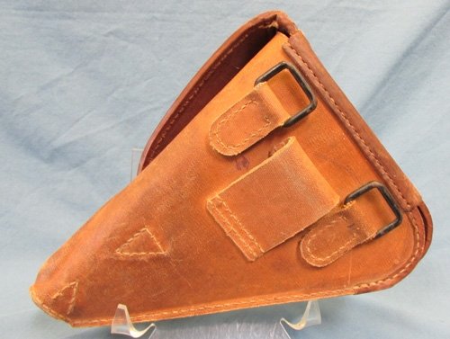  Japanese WWII Type 14 Nambu Pistol Holster Rubberized Canvas Holster, USMC 6th Division Souvenir, Okinawa — image 6