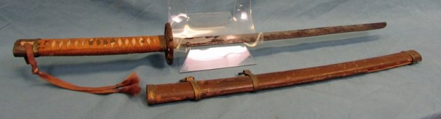  Japanese Pre WWII Child's Army Samurai Sword & Knot — image 4