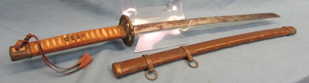  Japanese Pre WWII Child's Army Samurai Sword & Knot — image 6