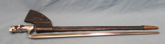  US Civil War M1858 Springfield Bayonet & Leather Scabbard — image 3
