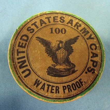  US Civil War Era Percussion Cap  Box, United States Army Caps, Full — image 2