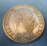 Mexican Emperor Maximilian One Peso Silver Coin, 1866