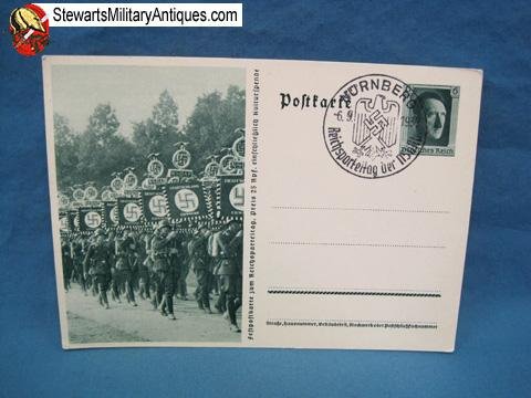  German WWII 1937 Nuremberg Rally SS Postcard — image 2