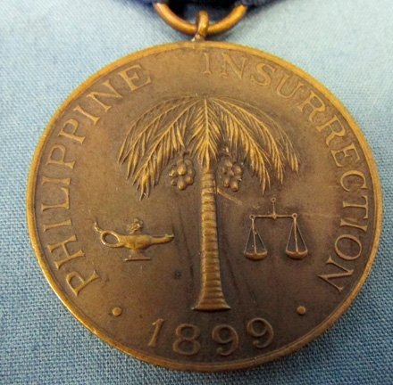  US Pre WWI 1899 Philippine Insurrection Medal No 2636 Wrap Brooch — image 2