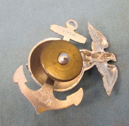  US WWII-Vietnam War era USMC Officers Sterling Collar Insignia, H & H — image 3