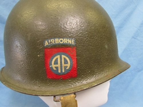  US WWII-Korean War Identified 82nd Airborne M1-C Paratroop Helmet & Liner — image 3
