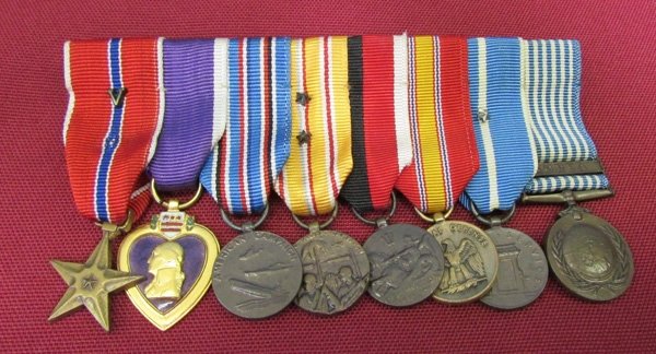  US WWII-Korean War, 8 Place Miniature Medal Bar — image 2