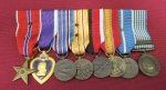 US WWII-Korean War, 8 Place Miniature Medal Bar