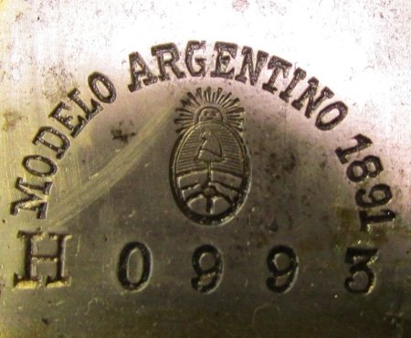  Argentine M1891 Mauser Bayonet, Alloy Grip, Intact Emblem Matching, Weyersberg Mfg. — image 4