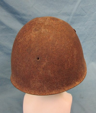  Italian WWII Battle Damaged Helmet Shell, Kreta Recovered — image 4