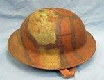 US WWI Camouflage Painted Doughboy Helmet, Complete
