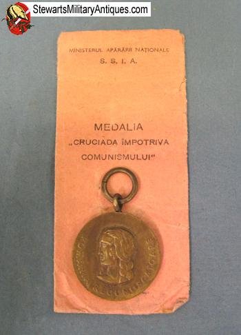  Romanian WWII Anti-Communist Medal & Envelope — image 2