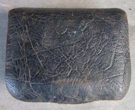 US Civil War Era, US Navy Fuze Pouch, Black Leather — image 2