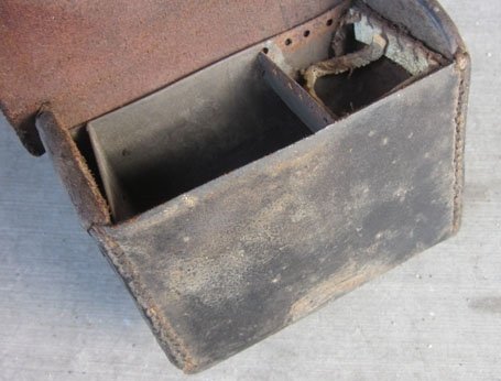 US Civil War Era, US Navy Fuze Pouch, Black Leather — image 4