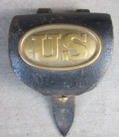 US Civil War Cap Pouch, S.H.Young, 1839 Pattern Cartridge Box Plate — image 2