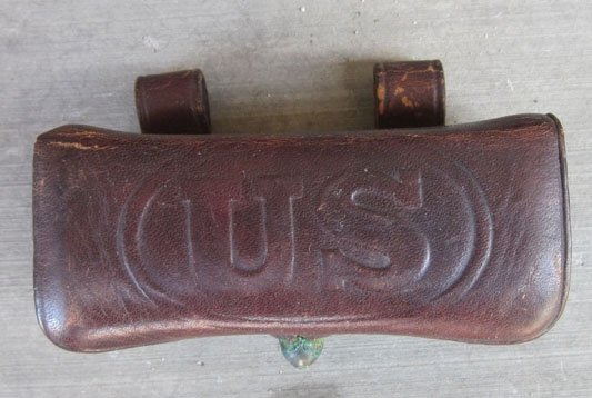 US Pre WWI, .38 Pistol Ammunition Pouch, RIA 1905, Brown Leather — image 2