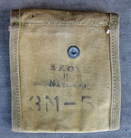 US WWII USMC M1 Carbine Magazine Pouch, Identified — image 3