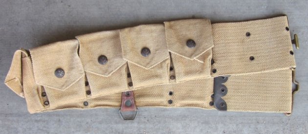 US Pre WWI 1903 Cavalry Ammunition Belt, Russell Mfg, Rimless Eagle Buttons — image 2