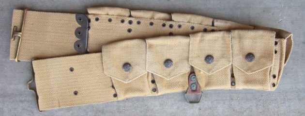 US Pre WWI 1903 Cavalry Ammunition Belt, Russell Mfg, Rimless Eagle Buttons — image 3