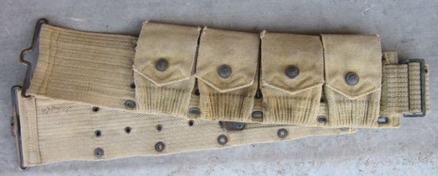 US WWI M1909/1914 Mounted Ammunition Belt, Metal Equipment Tag, 11th Cavalry, Rimmed Eagle Snaps, MILLS Mfg. — image 2
