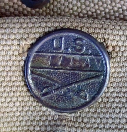 US WWI M1909/1914 Mounted Ammunition Belt, Metal Equipment Tag, 11th Cavalry, Rimmed Eagle Snaps, MILLS Mfg. — image 3