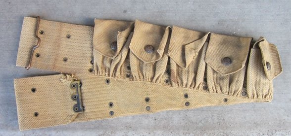 US Pre WWI 1st Pattern M1903 9 Pocket Ammunition Belt, Rimless Eagle Snaps, 2nd Hawaiian Infantry — image 3