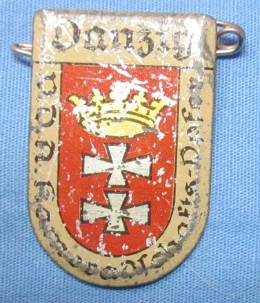 German WWII Free City of Danzig Stickpin & Badge Lot, 4 Pieces — image 3