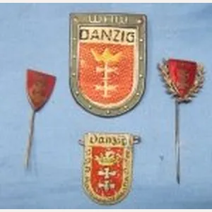 German WWII Free City of Danzig Stickpin & Badge Lot, …