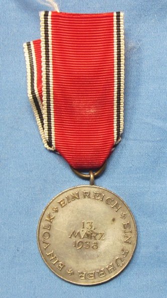 German WWII Austrian Anschluss Medal, March 13 1938, De-Nazified — image 3