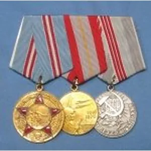 Soviet Post WWII 3 Place Medal Bar, Anniversary of the