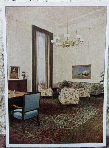 German WWII Reichskanzlei Postcard, Obergruppenfuhrer Bruckner's Work Room — image 2